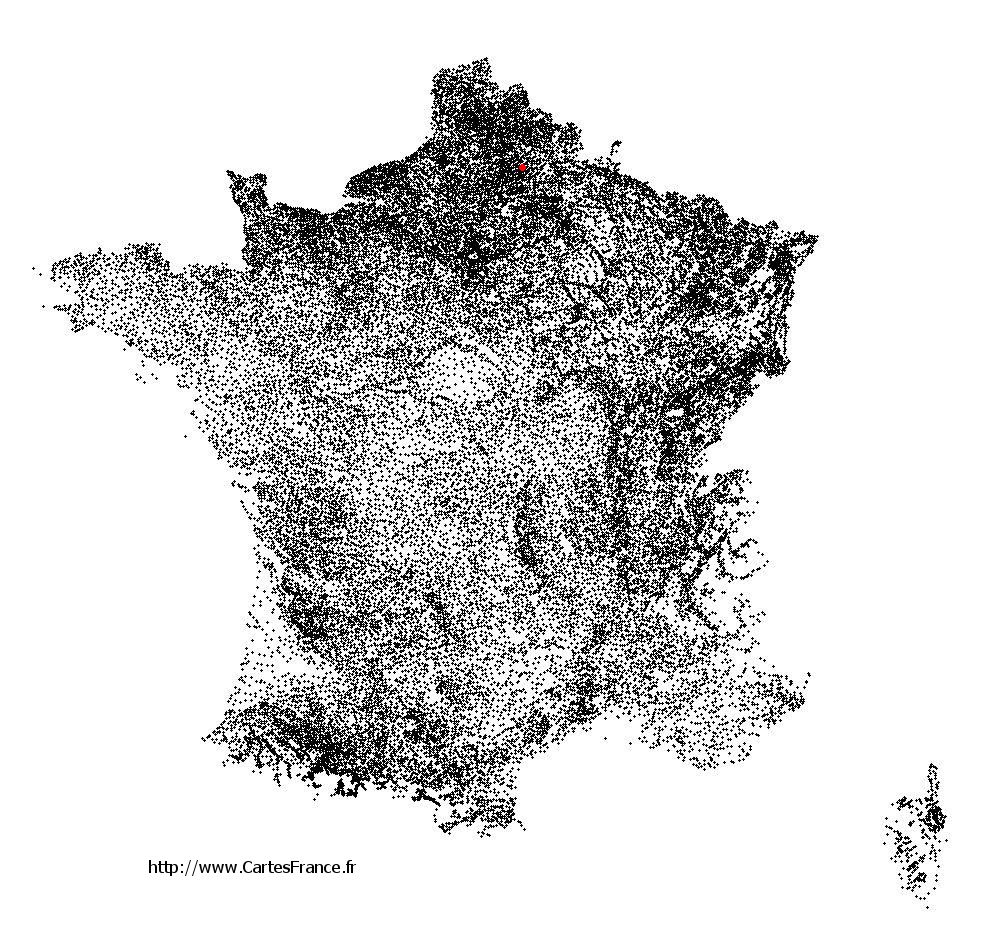 Attilly sur la carte des communes de France