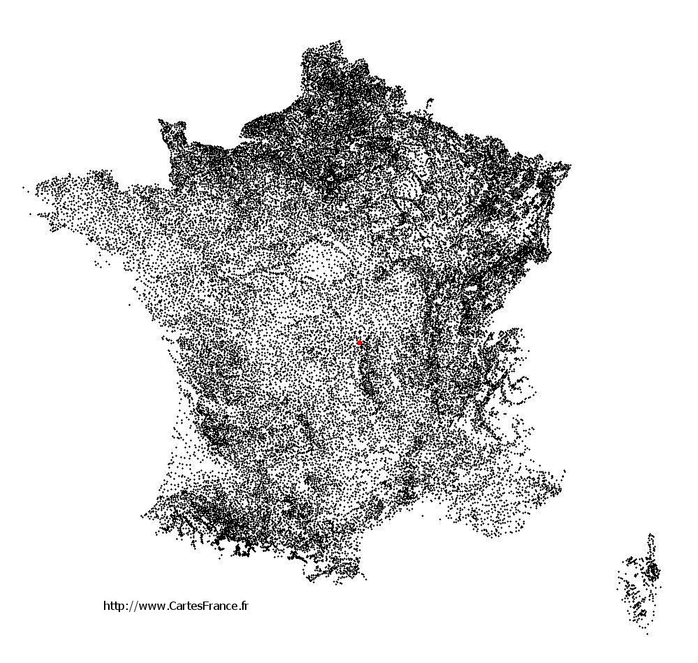 Chirat-l'Église sur la carte des communes de France