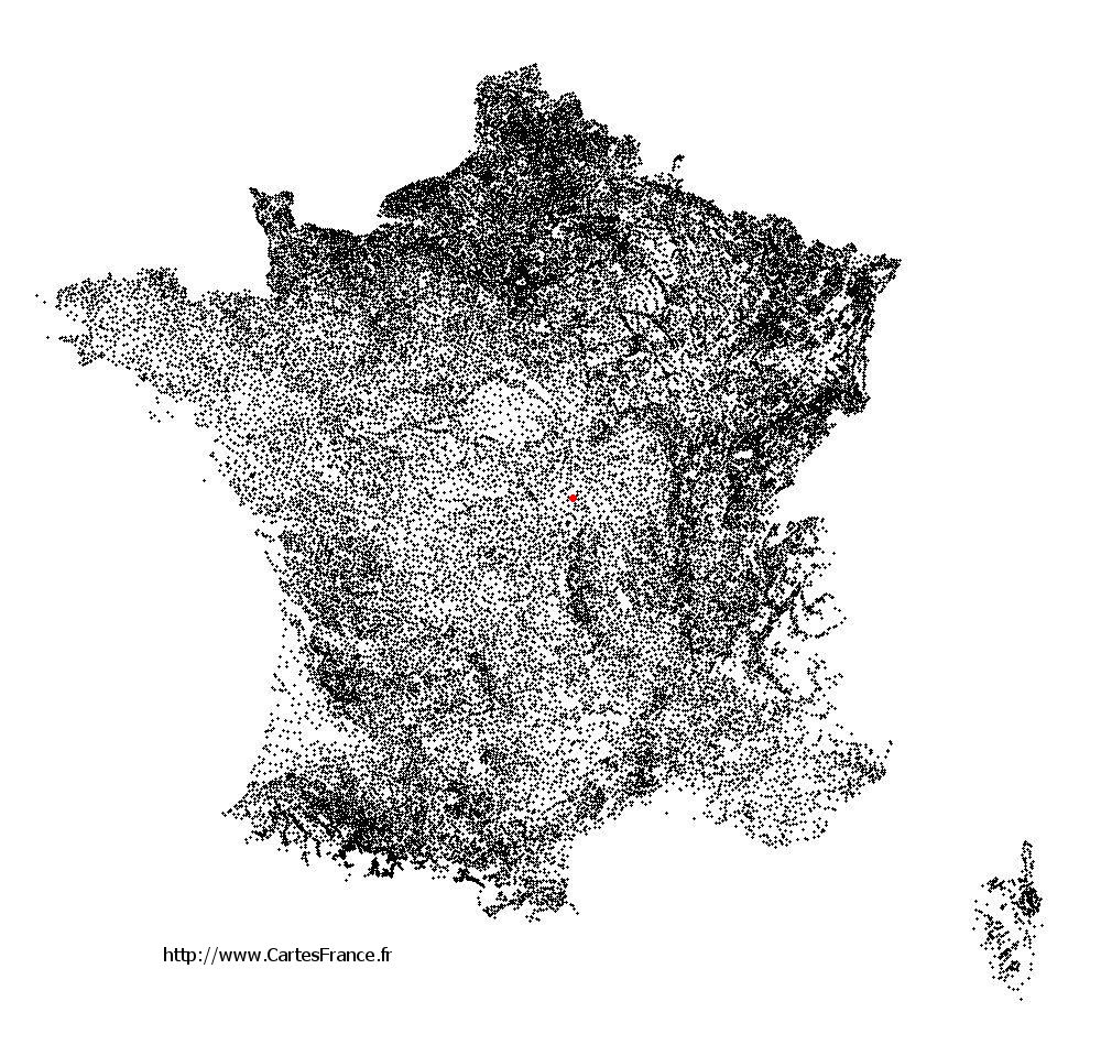 Couzon sur la carte des communes de France