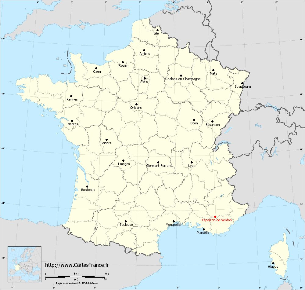 Carte administrative d'Esparron-de-Verdon