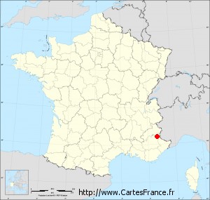 Fond de carte administrative de Faucon-de-Barcelonnette petit format