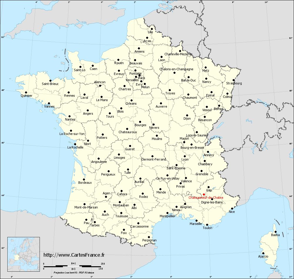Carte administrative de Châteauneuf-de-Chabre