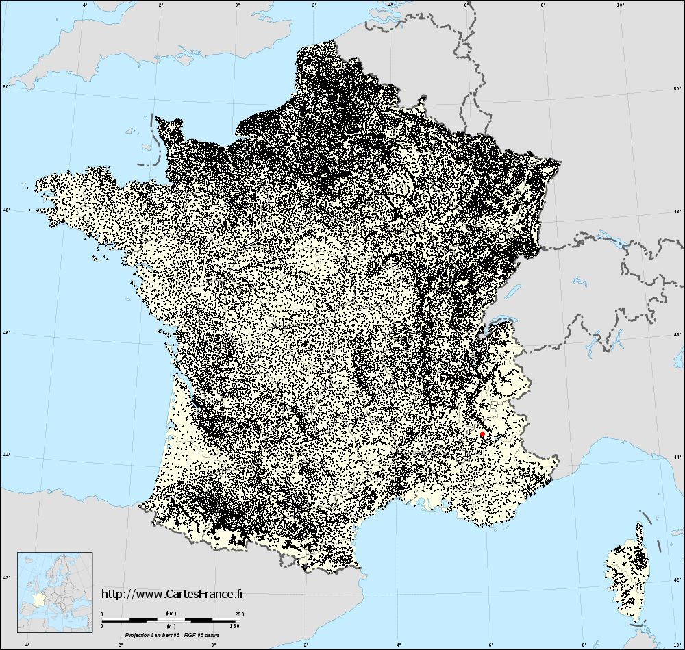 Rabou sur la carte des communes de France