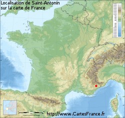 Saint-Antonin sur la carte de France