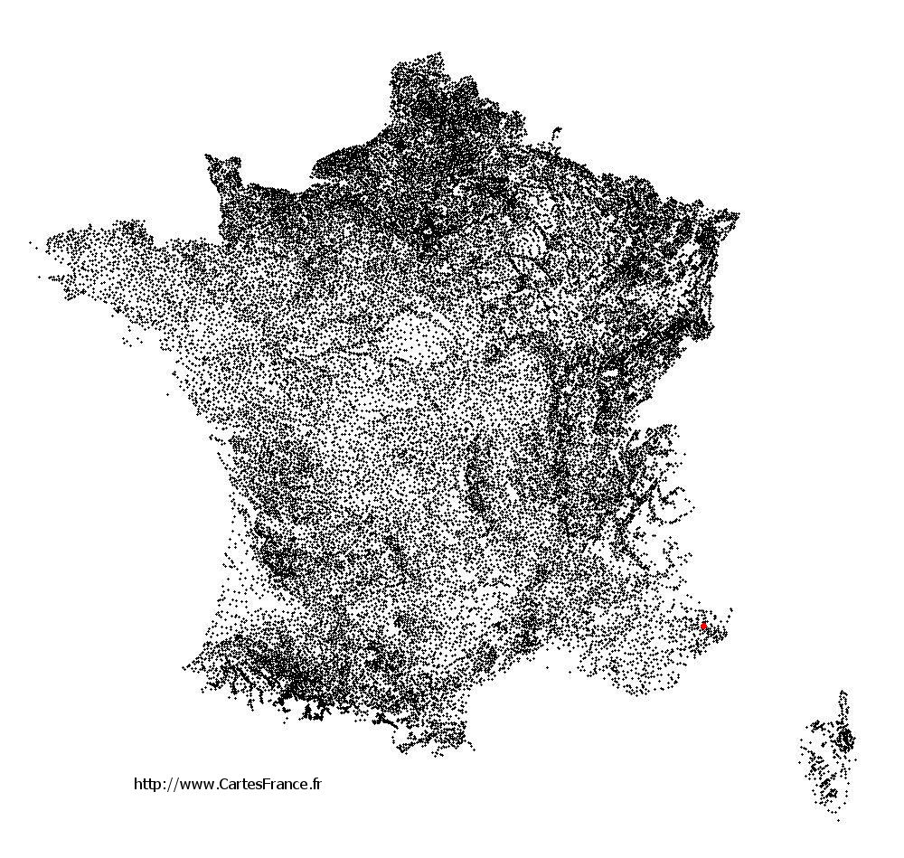 Toudon sur la carte des communes de France