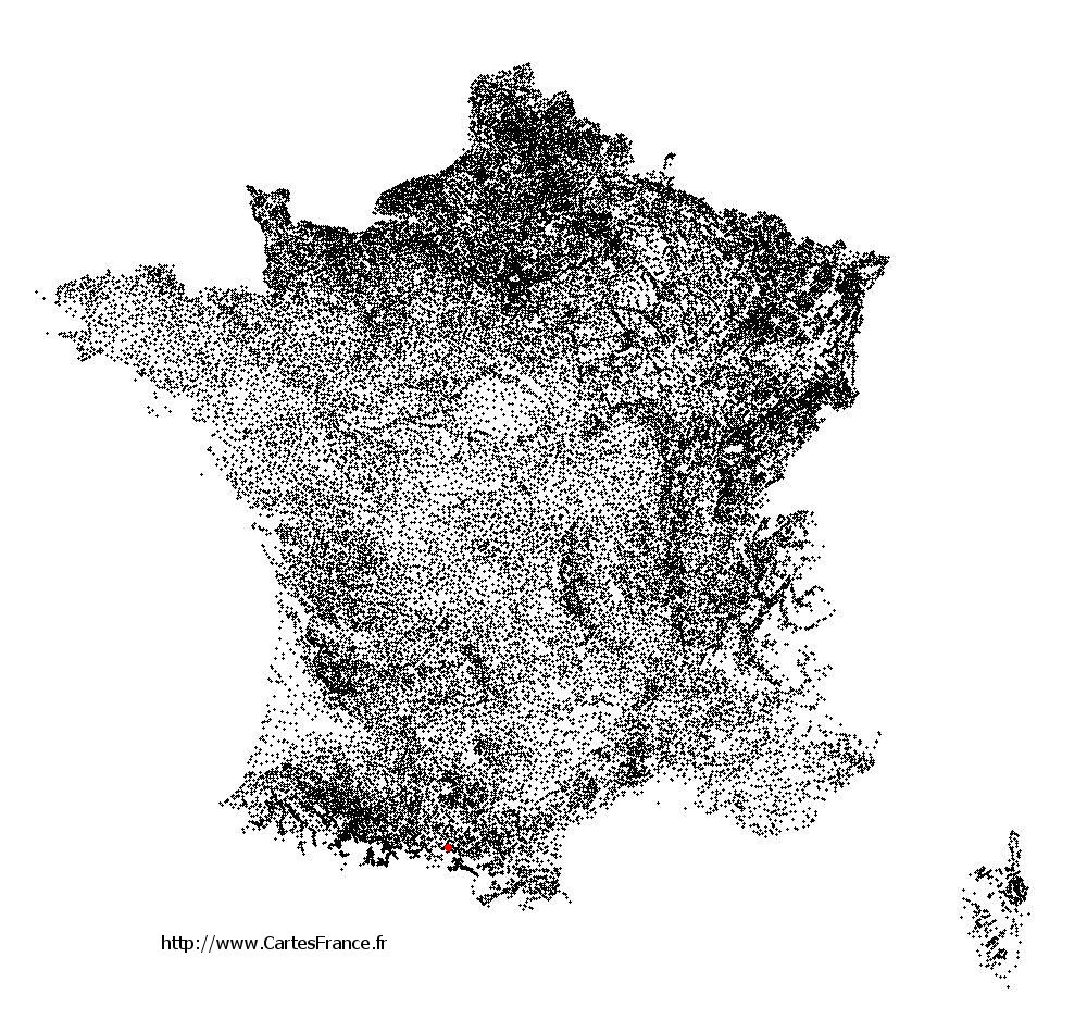 Alzen sur la carte des communes de France