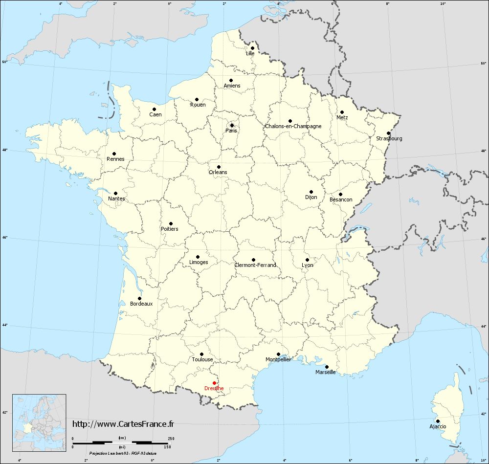 Carte administrative de Dreuilhe