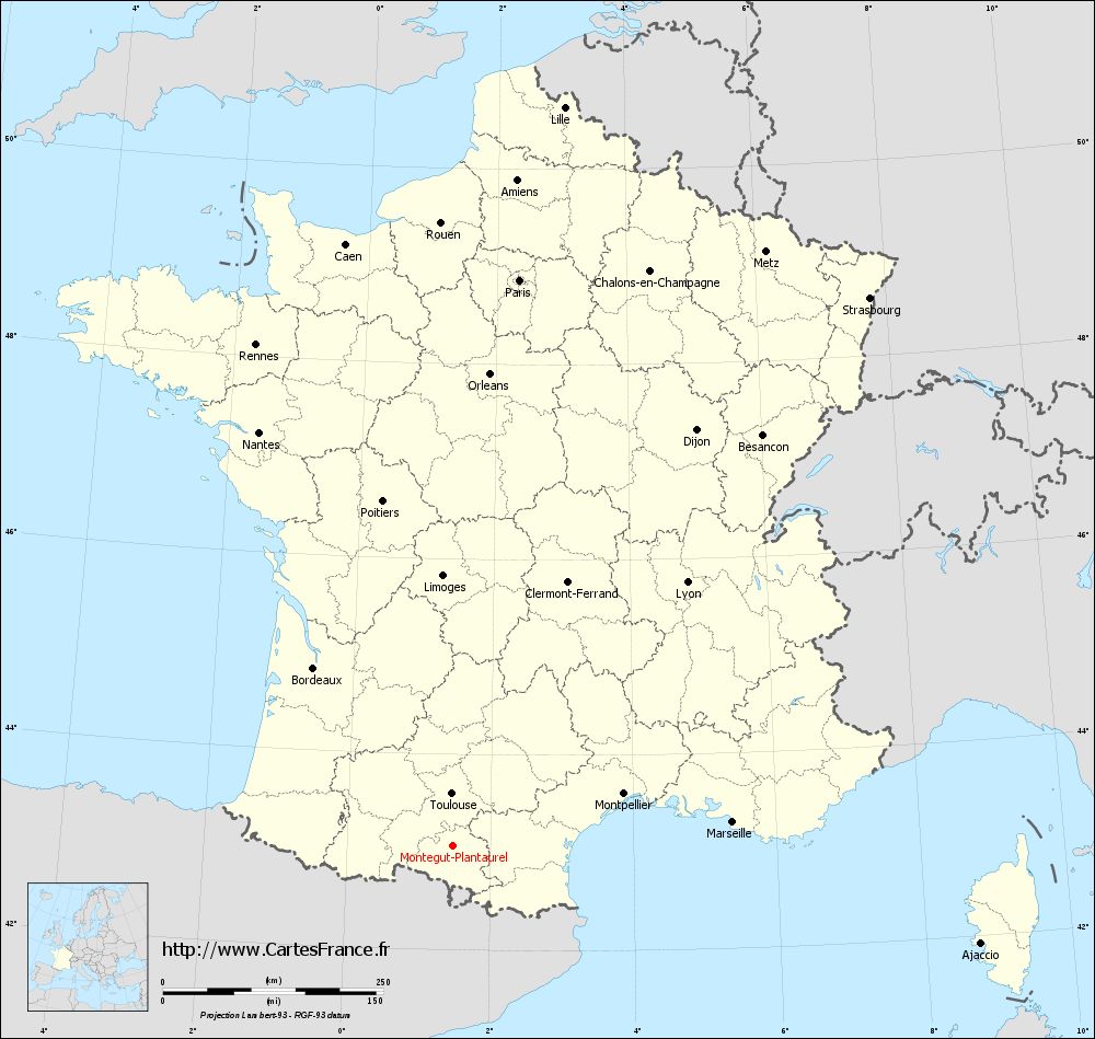 Carte administrative de Montégut-Plantaurel