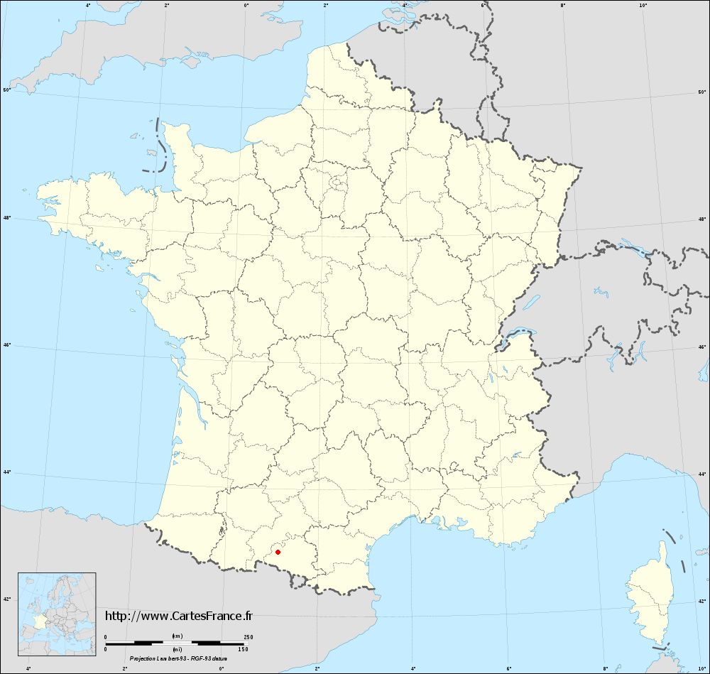 Fond de carte administrative de Saint-Lizier