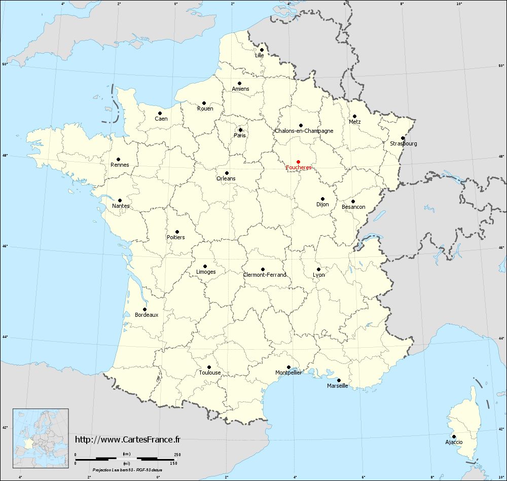 Carte administrative de Fouchères