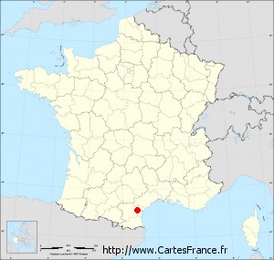 Fond de carte administrative de Montséret petit format