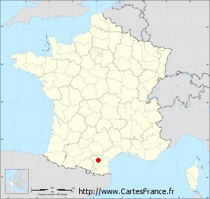 Fond de carte administrative de Rouffiac-d'Aude petit format