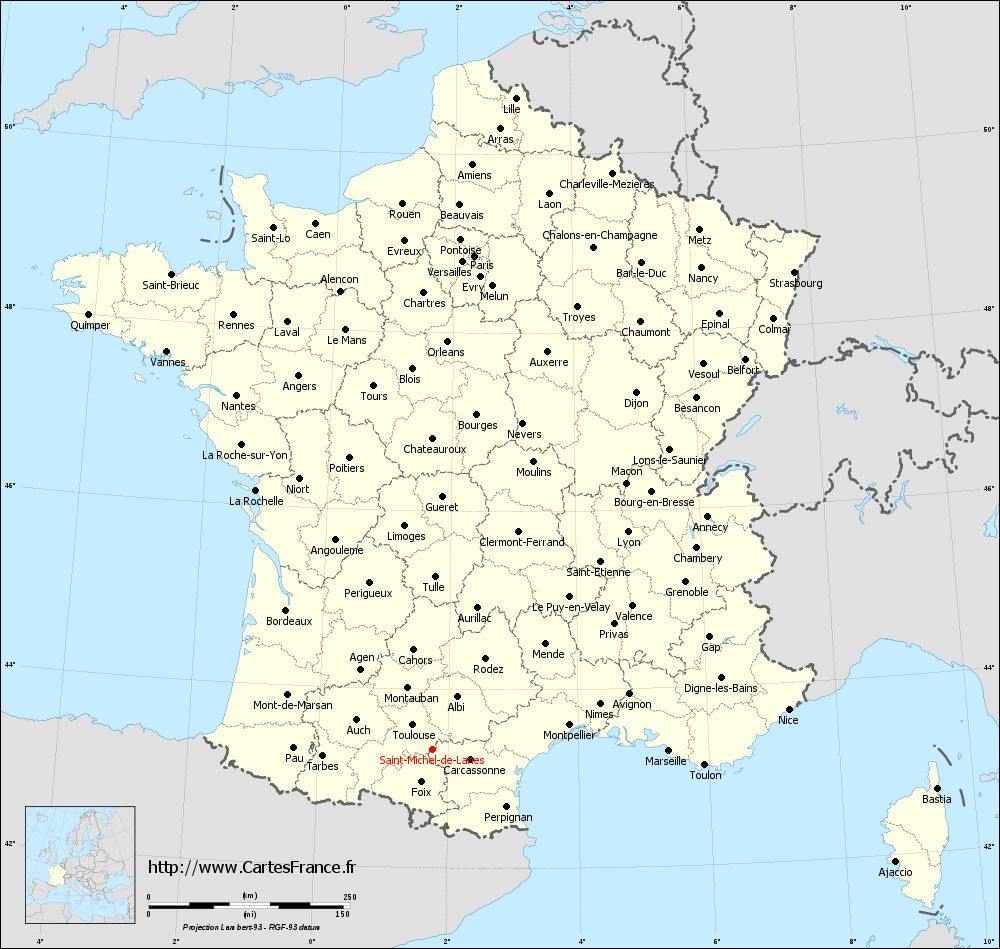 Carte administrative de Saint-Michel-de-Lanès