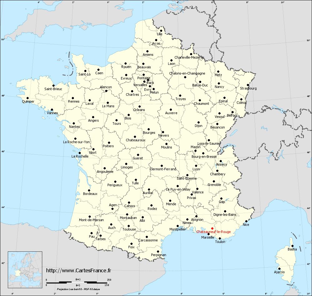 Carte administrative de Châteauneuf-le-Rouge