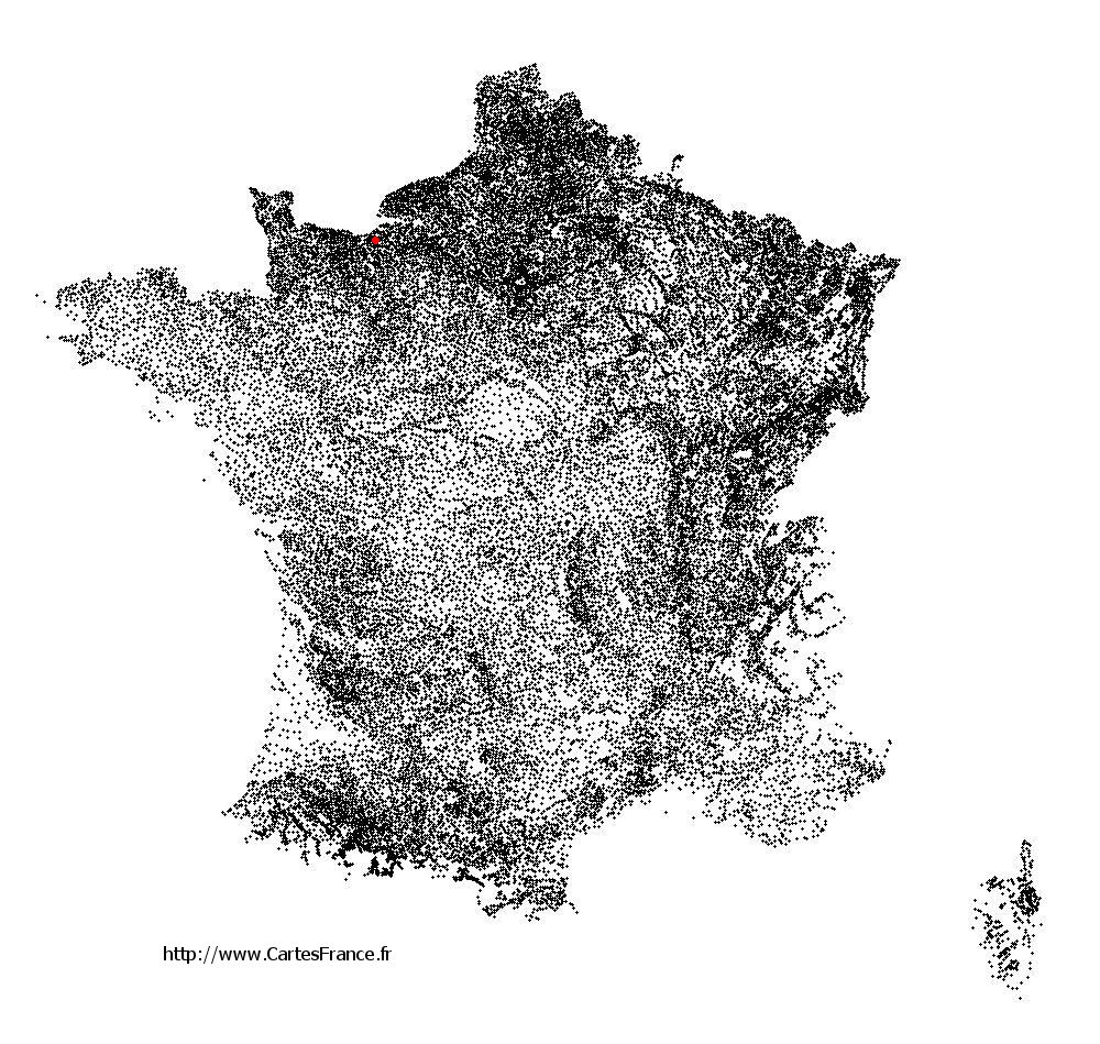 Annebault sur la carte des communes de France