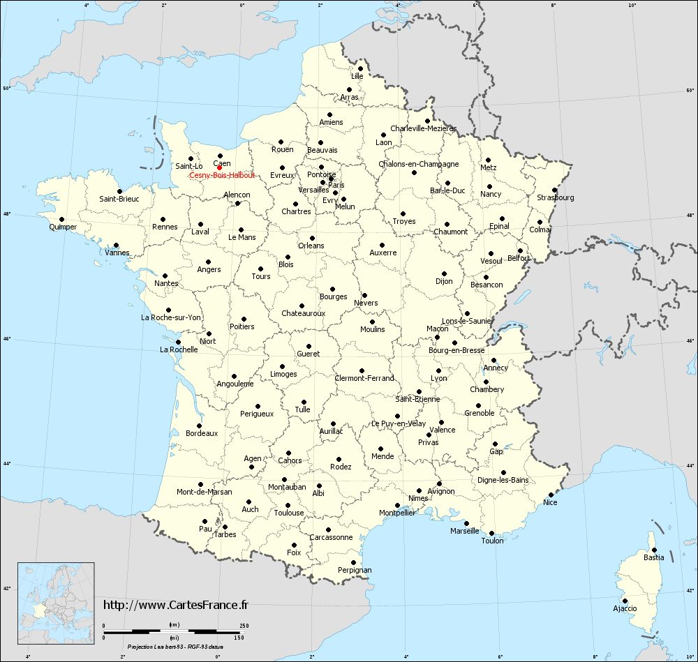 Carte administrative de Cesny-Bois-Halbout