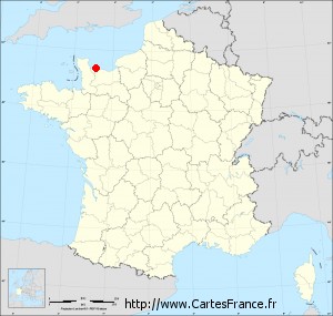 Fond de carte administrative de Colleville-sur-Mer petit format