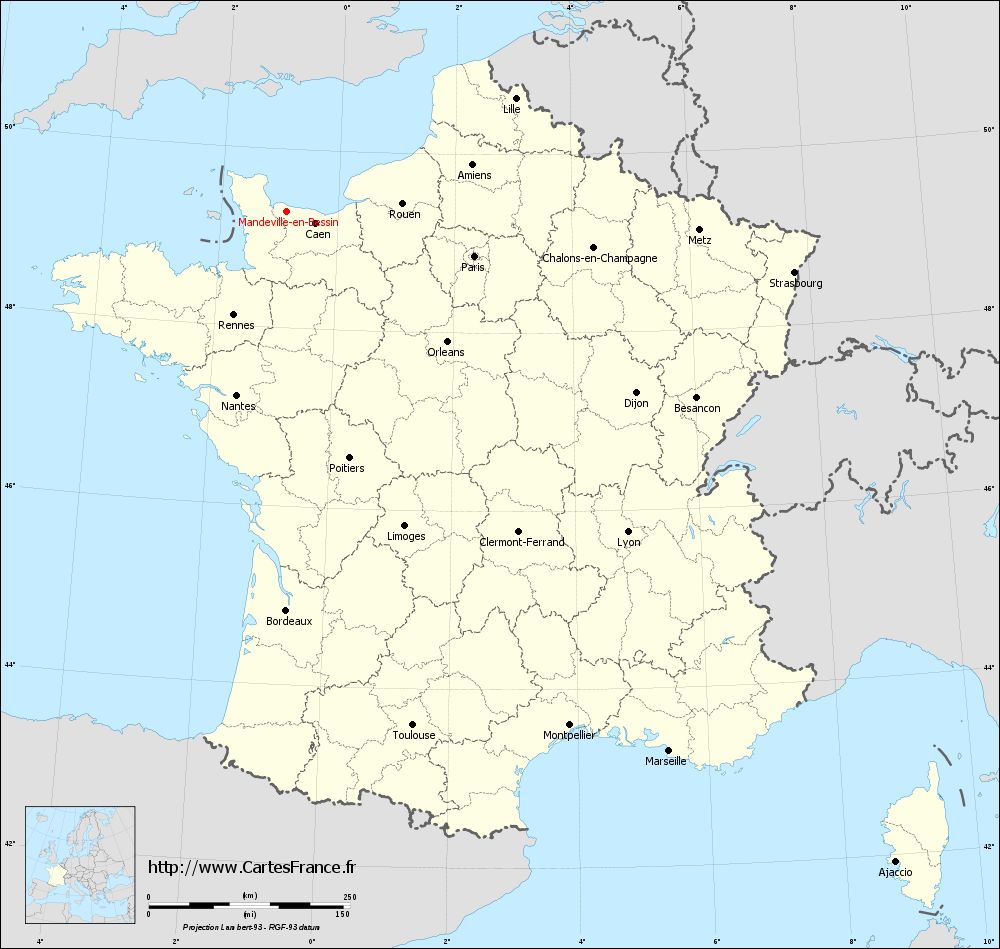 Carte administrative de Mandeville-en-Bessin