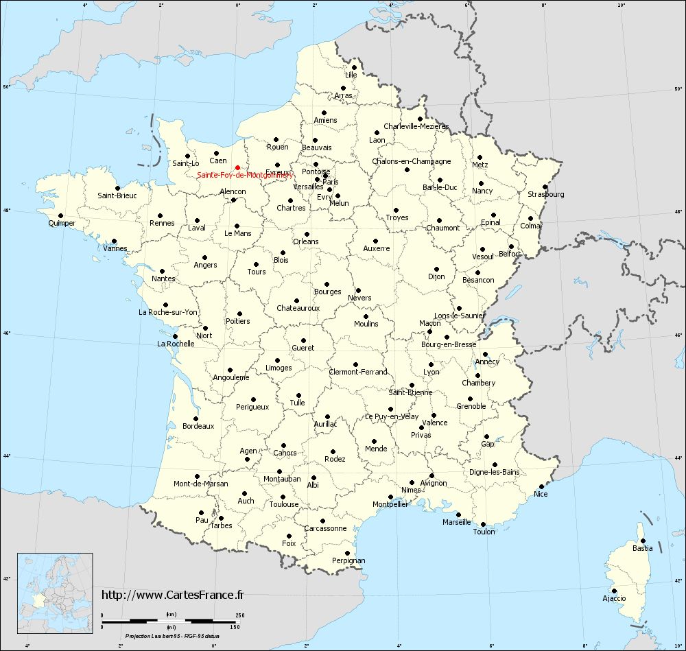 Carte administrative de Sainte-Foy-de-Montgommery