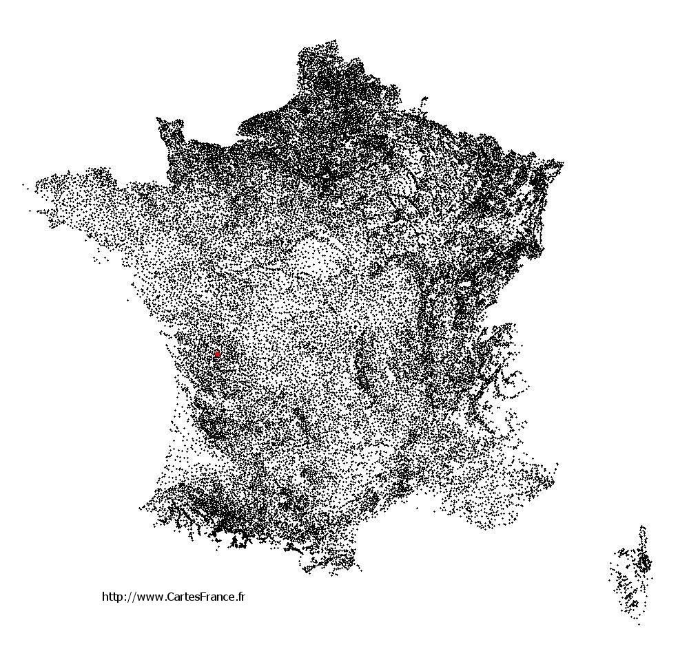 Bazauges sur la carte des communes de France