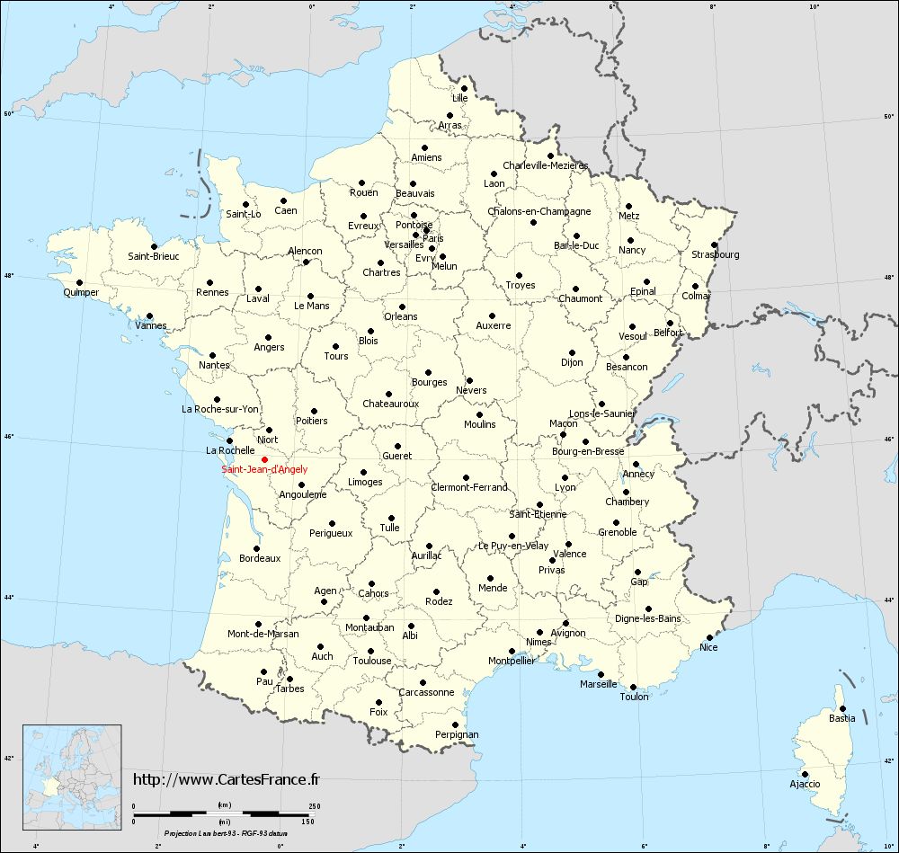 Carte administrative de Saint-Jean-d'Angély