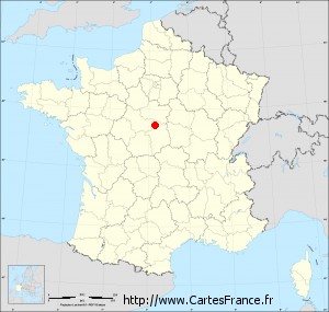 Fond de carte administrative de Ménétréol-sur-Sauldre petit format