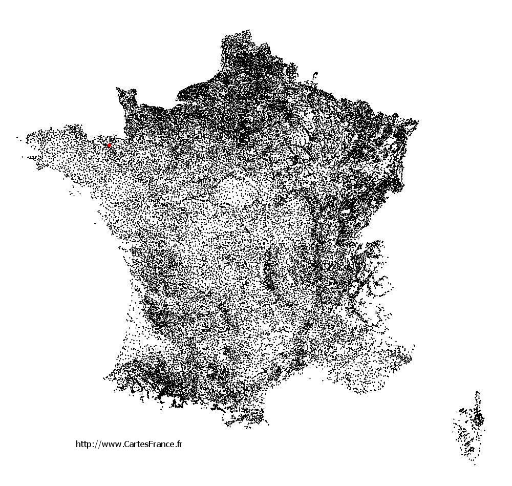 Dinan sur la carte des communes de France