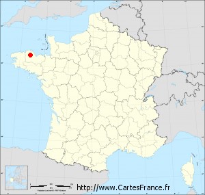 Fond de carte administrative de Guingamp petit format