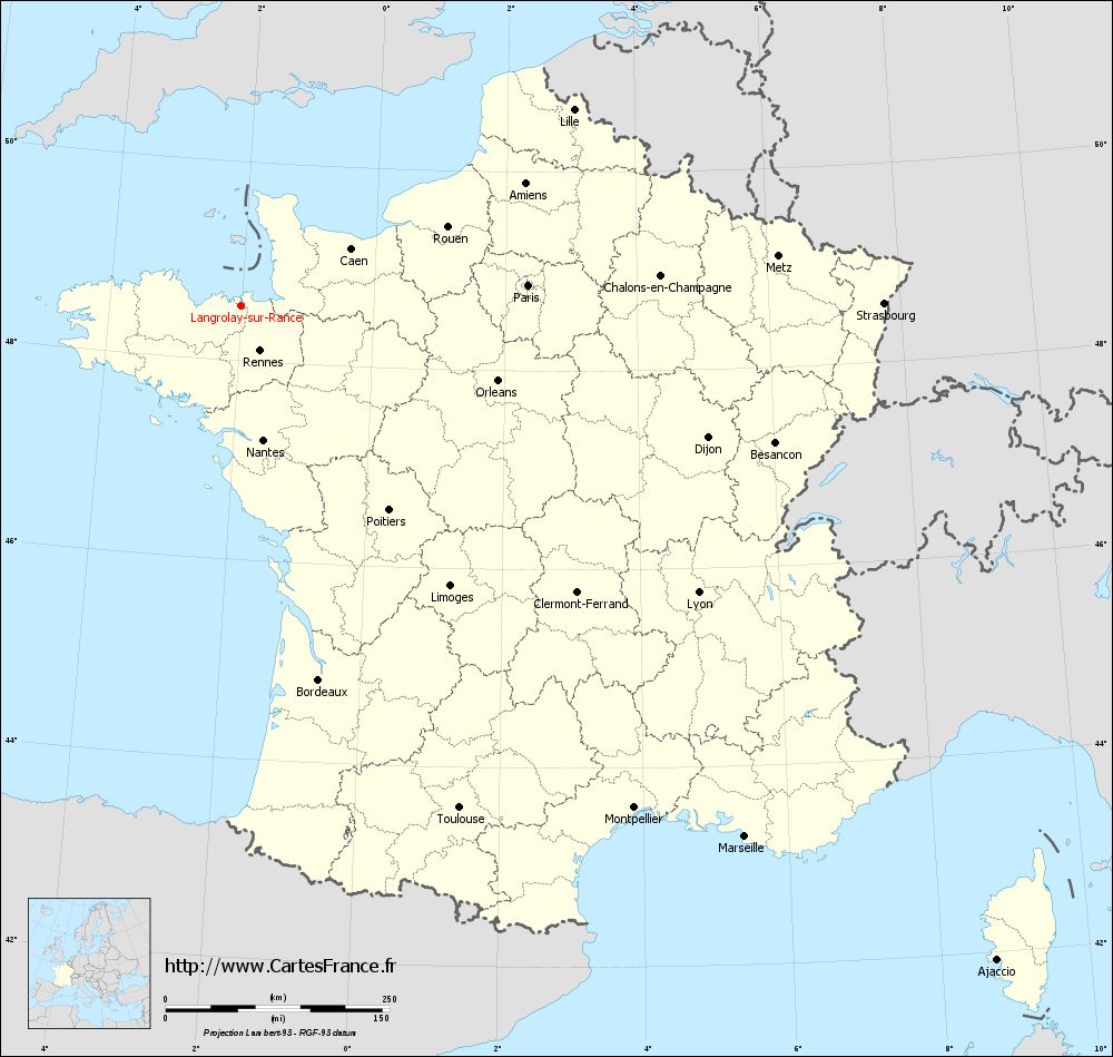 Carte administrative de Langrolay-sur-Rance