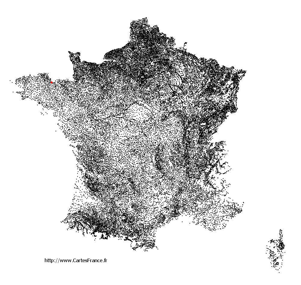 Saint-Brieuc sur la carte des communes de France