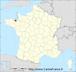 Fond de carte administrative de Trégon petit format