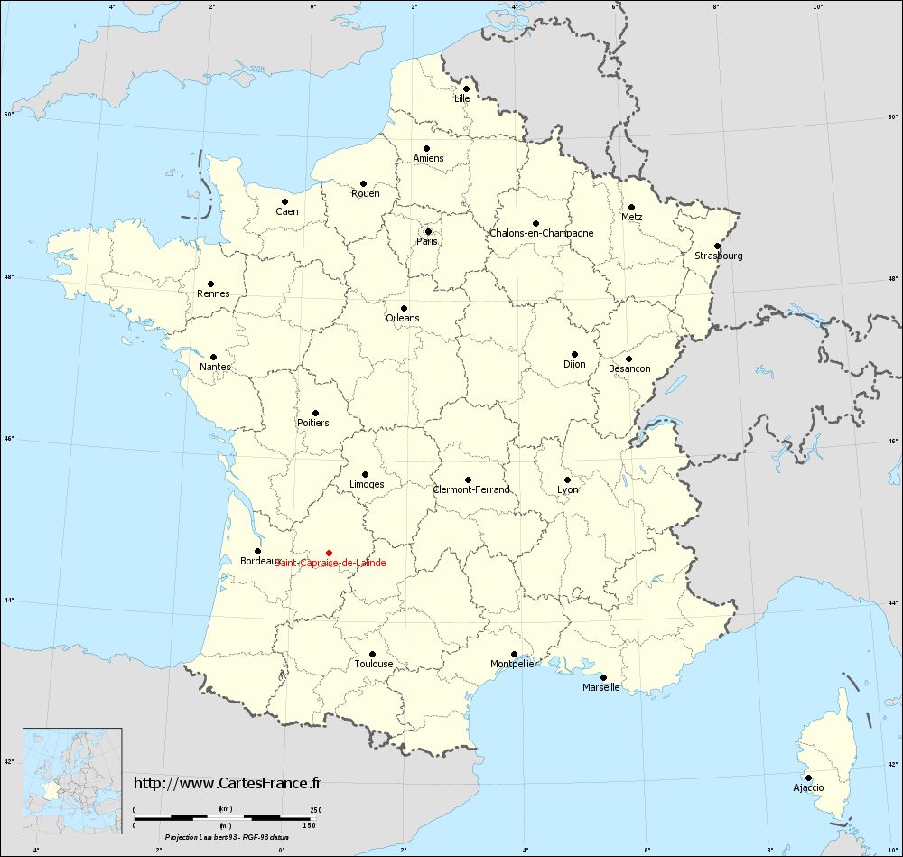 Carte administrative de Saint-Capraise-de-Lalinde