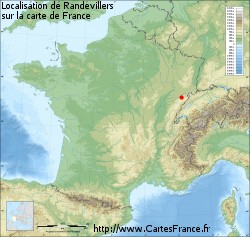 Randevillers sur la carte de France