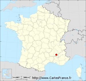 Fond de carte administrative de Bouvières petit format