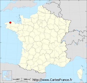 Fond de carte administrative de Plouégat-Guérand petit format