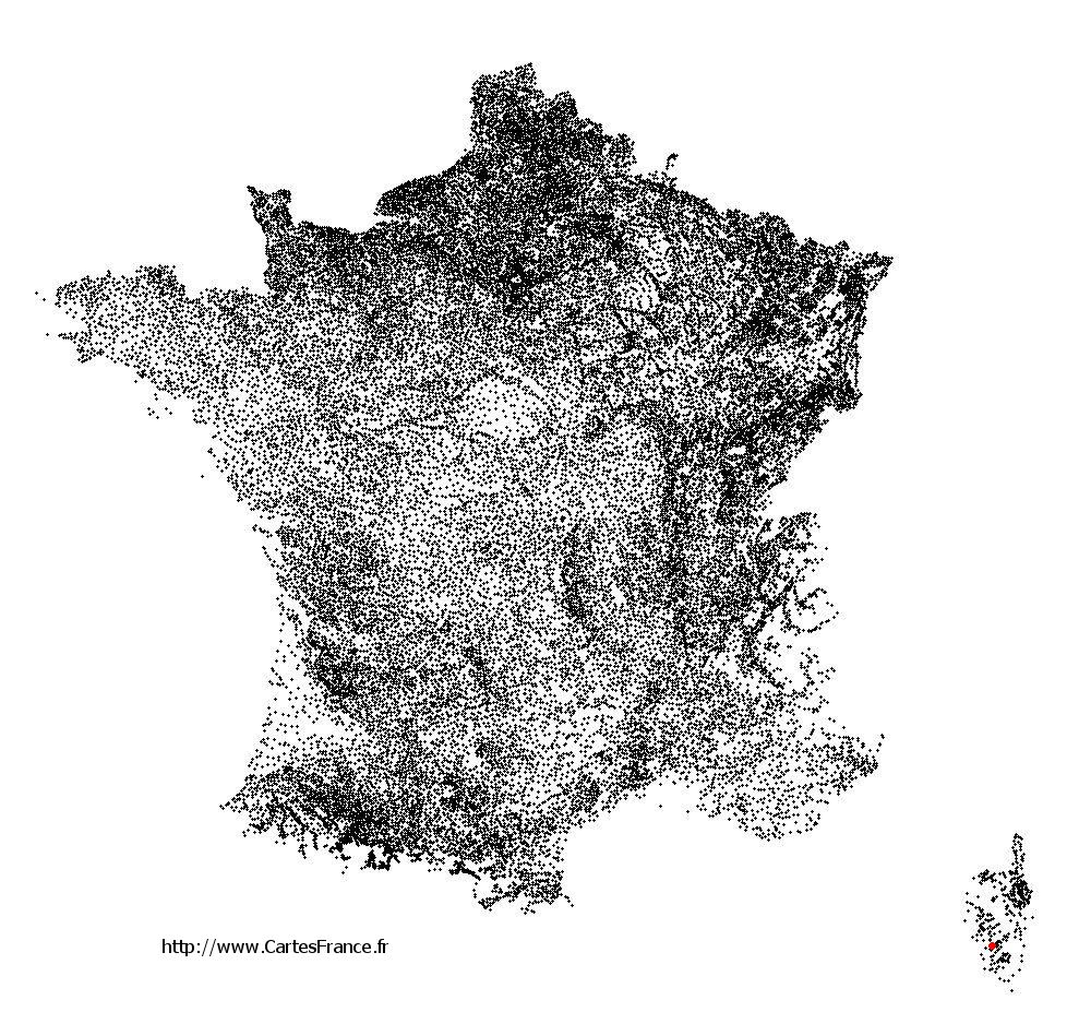 Albitreccia sur la carte des communes de France