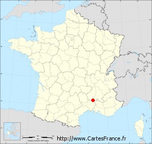Fond de carte administrative d'Aiguèze petit format