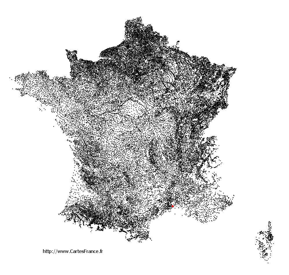 Aubord sur la carte des communes de France