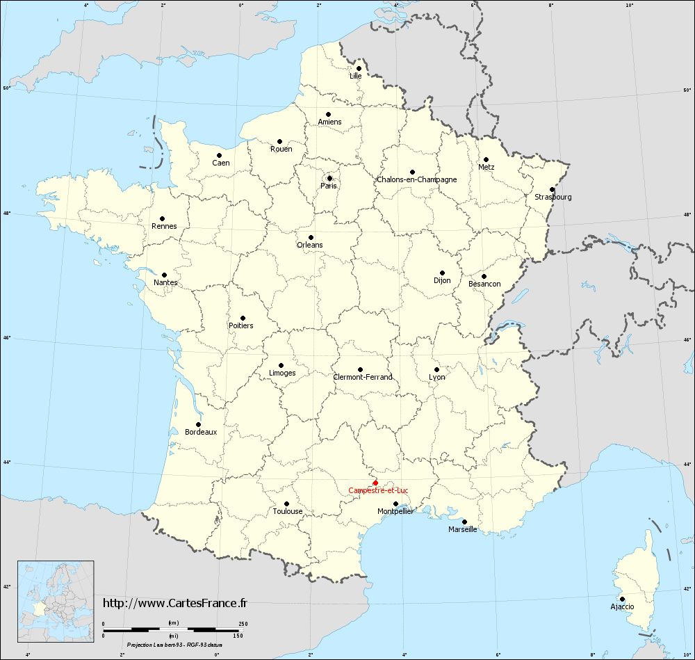 Carte administrative de Campestre-et-Luc