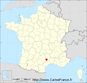 Fond de carte administrative de Causse-Bégon petit format