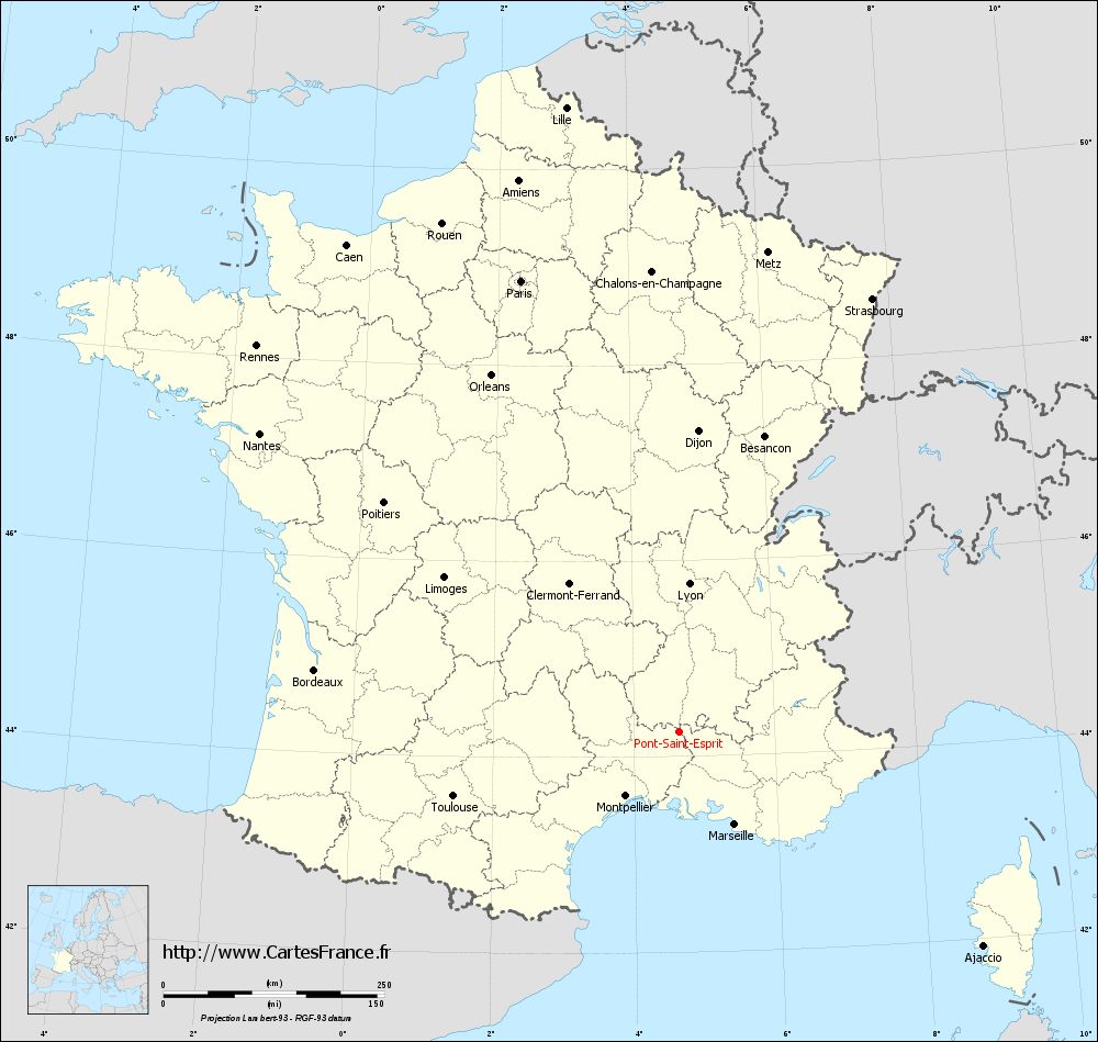 Carte administrative de Pont-Saint-Esprit