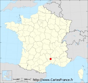 Fond de carte administrative de Saint-Paul-la-Coste petit format