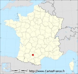 Fond de carte administrative de Bessières petit format