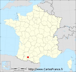 Fond de carte administrative de Cassagnabère-Tournas petit format