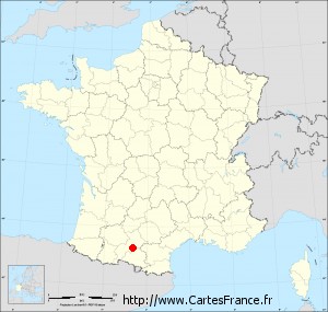 Fond de carte administrative de Castagnac petit format