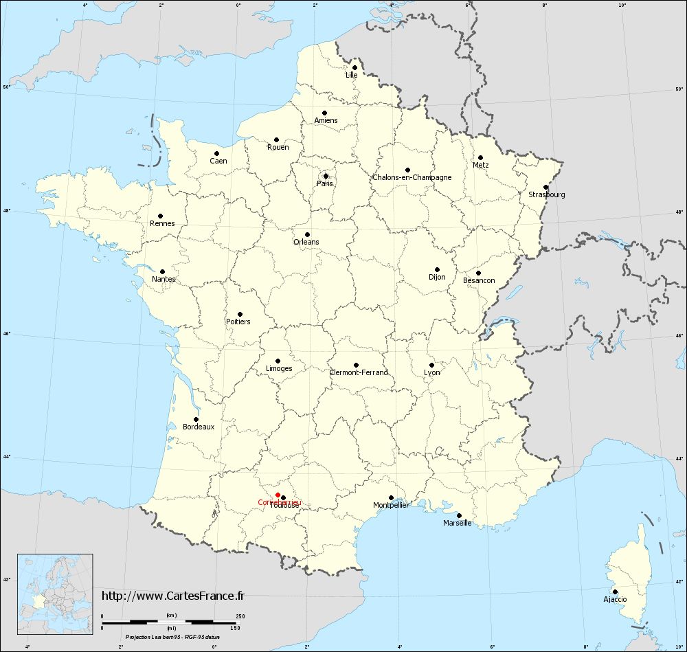 Carte administrative de Cornebarrieu