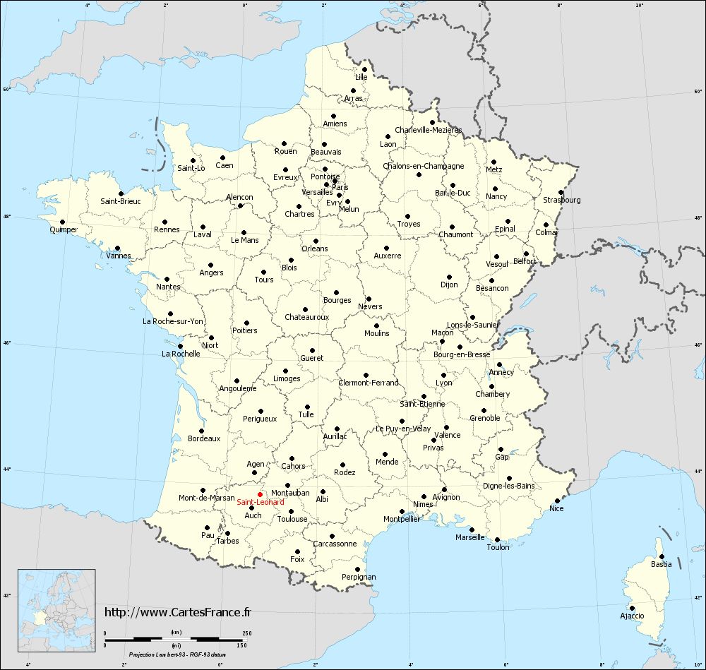 Carte administrative de Saint-Léonard
