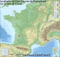 Saint-Sauveur-de-Puynormand sur la carte de France