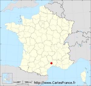 Fond de carte administrative de Ferrières-les-Verreries petit format