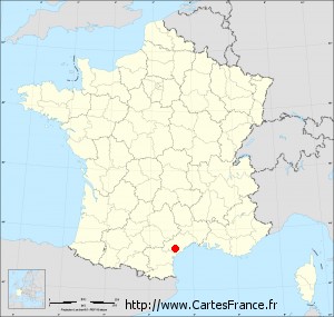 Fond de carte administrative de Lignan-sur-Orb petit format
